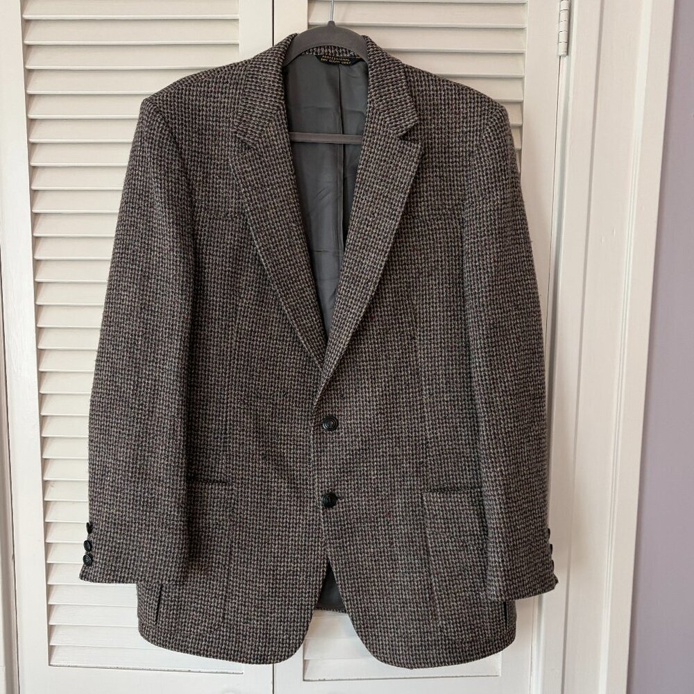 Stetson men's vintage tweed blazer no size brown two button 40R *no size*